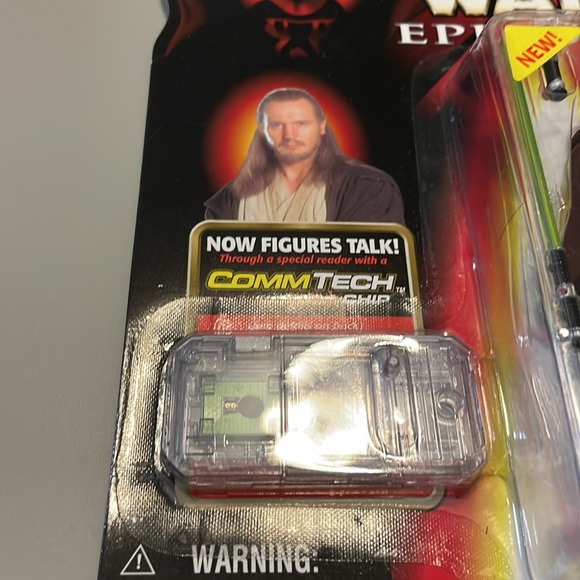 NIB Star Wars Episode 1 Collection 1 Qui-Gonn Jinn (Naboo) Figure with Comm Tech - Picture 3 of 5